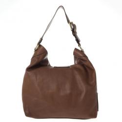 Pre Owned Marc Jacobs Brown Leather Amy With Zippers Hobo