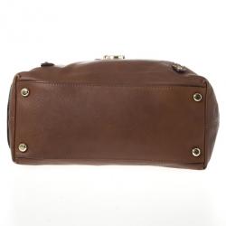 Pre Owned Marc Jacobs Brown Leather Amy With Zippers Hobo