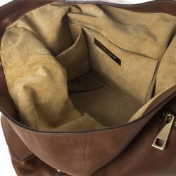 Pre Owned Marc Jacobs Brown Leather Amy With Zippers Hobo