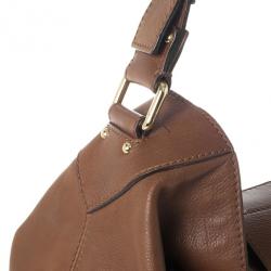 Pre Owned Marc Jacobs Brown Leather Amy With Zippers Hobo