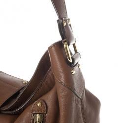 Pre Owned Marc Jacobs Brown Leather Amy With Zippers Hobo