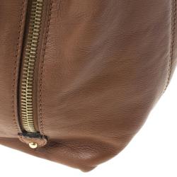 Pre Owned Marc Jacobs Brown Leather Amy With Zippers Hobo