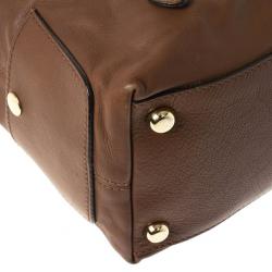 Pre Owned Marc Jacobs Brown Leather Amy With Zippers Hobo