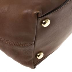 Pre Owned Marc Jacobs Brown Leather Amy With Zippers Hobo