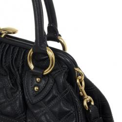 Pre Owned Marc Jacobs Black Quilted Leather Stam Satchel