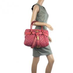 Pre Owned Marc Jacobs Pink Bruna Quilted Leather Tote