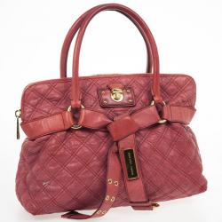 Pre Owned Marc Jacobs Pink Bruna Quilted Leather Tote