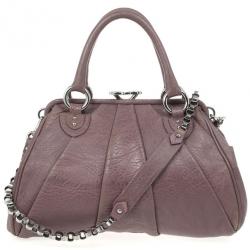 Pre Owned Marc Jacobs Lilac Pleated Leather Stam