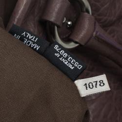 Pre Owned Marc Jacobs Lilac Pleated Leather Stam