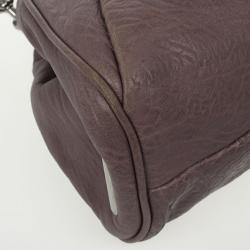 Pre Owned Marc Jacobs Lilac Pleated Leather Stam