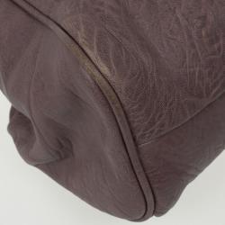 Pre Owned Marc Jacobs Lilac Pleated Leather Stam