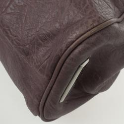 Pre Owned Marc Jacobs Lilac Pleated Leather Stam