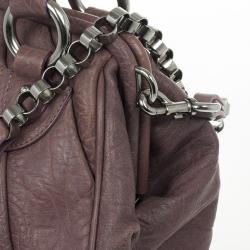 Pre Owned Marc Jacobs Lilac Pleated Leather Stam