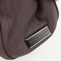 Pre Owned Marc Jacobs Lilac Pleated Leather Stam