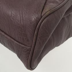 Pre Owned Marc Jacobs Lilac Pleated Leather Stam