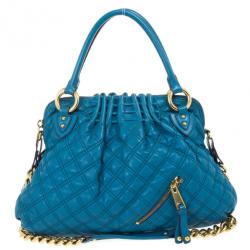 Pre Owned Marc Jacobs Blue Quilted Calf Leather Cecilia Bag