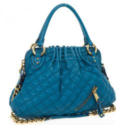 Pre Owned Marc Jacobs Blue Quilted Calf Leather Cecilia Bag