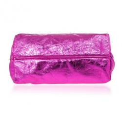 Pre Owned Marc Jacobs Metallic Pink Crackled Leather Cruise Tote