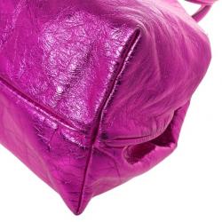 Pre Owned Marc Jacobs Metallic Pink Crackled Leather Cruise Tote