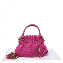 Pre Owned Marc Jacobs Pink Quilted Leather Small Cecilia Satchel