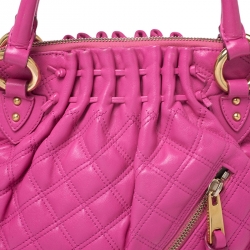 Pre Owned Marc Jacobs Pink Quilted Leather Small Cecilia Satchel