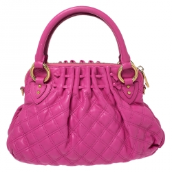 Pre Owned Marc Jacobs Pink Quilted Leather Small Cecilia Satchel