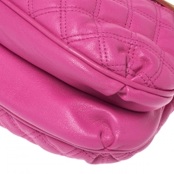 Pre Owned Marc Jacobs Pink Quilted Leather Small Cecilia Satchel