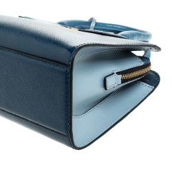 Pre Owned Marc Jacobs Blue Leather Little Big Shot Tote