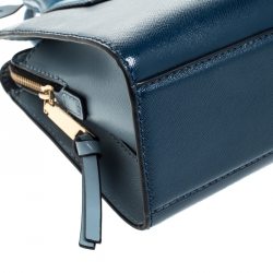 Pre Owned Marc Jacobs Blue Leather Little Big Shot Tote