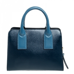 Pre Owned Marc Jacobs Blue Leather Little Big Shot Tote