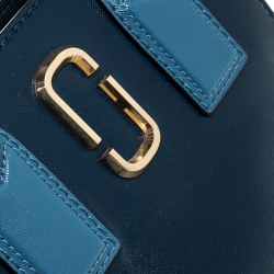 Pre Owned Marc Jacobs Blue Leather Little Big Shot Tote