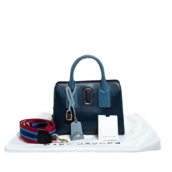 Pre Owned Marc Jacobs Blue Leather Little Big Shot Tote