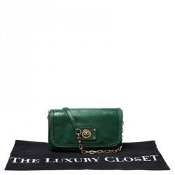 Pre Owned Marc Jacobs Green Leather Turnlock Crossbody Bag