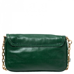 Pre Owned Marc Jacobs Green Leather Turnlock Crossbody Bag