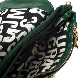 Pre Owned Marc Jacobs Green Leather Turnlock Crossbody Bag