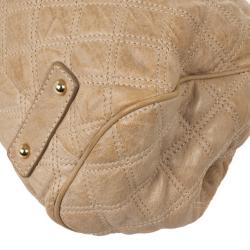 Pre Owned Marc Jacobs Beige Quilted Leather Stam Satchel