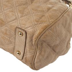 Pre Owned Marc Jacobs Beige Quilted Leather Stam Satchel
