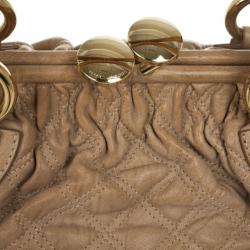 Pre Owned Marc Jacobs Beige Quilted Leather Stam Satchel