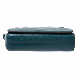 Pre Owned Marc Jacobs Petroleum Green Leather Recruit Crossbody Bag