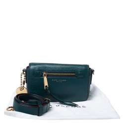 Pre Owned Marc Jacobs Petroleum Green Leather Recruit Crossbody Bag