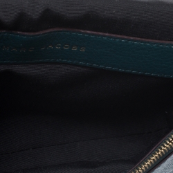 Pre Owned Marc Jacobs Petroleum Green Leather Recruit Crossbody Bag