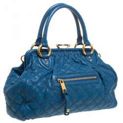 Pre Owned Marc Jacobs Blue Quilted Leather Stam Shoulder Bag