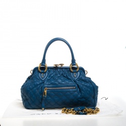 Pre Owned Marc Jacobs Blue Quilted Leather Stam Shoulder Bag