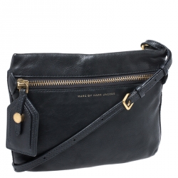 Pre Owned Mark Jacobs Black Leather Crossbody Bag