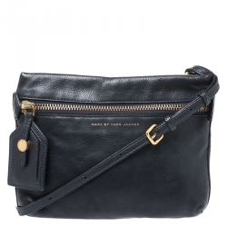 Pre Owned Mark Jacobs Black Leather Crossbody Bag