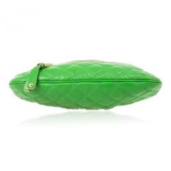 Pre Owned Marc Jacobs Bright Green Quilted Little Stam Bag