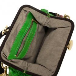 Pre Owned Marc Jacobs Bright Green Quilted Little Stam Bag