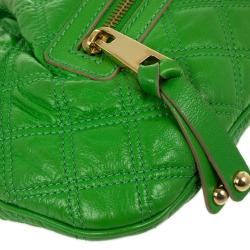 Pre Owned Marc Jacobs Bright Green Quilted Little Stam Bag