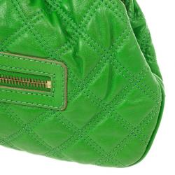 Pre Owned Marc Jacobs Bright Green Quilted Little Stam Bag