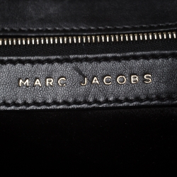 Pre Owned Marc Jacobs Black Crystal Embellished Satin Stam Satchel